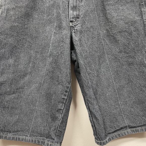 Dickies Loose Fit Faded Black Gray Denim Jean Shorts Size 34 - Picture 2 of 9